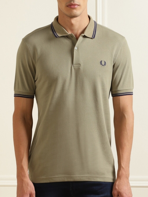 

Fred Perry Men Olive Green Polo Collar T-shirt
