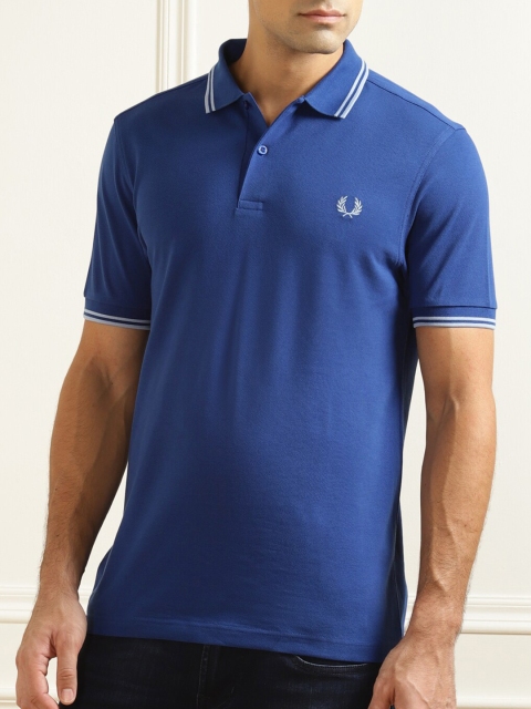 

Fred Perry Men Navy Blue Polo Collar T-shirt