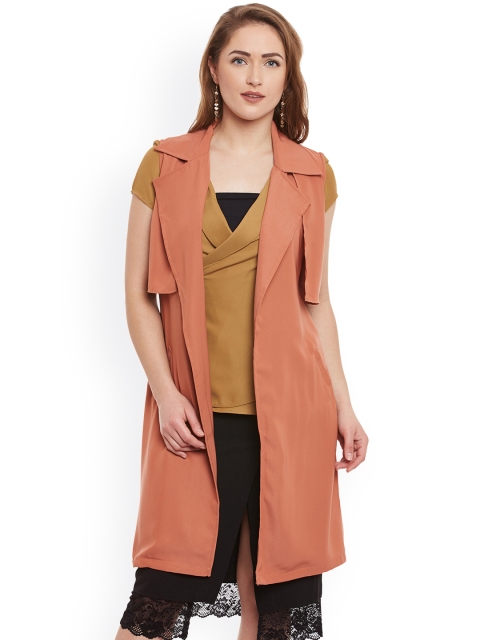 

Kazo Peach-Coloured Layered Shrug