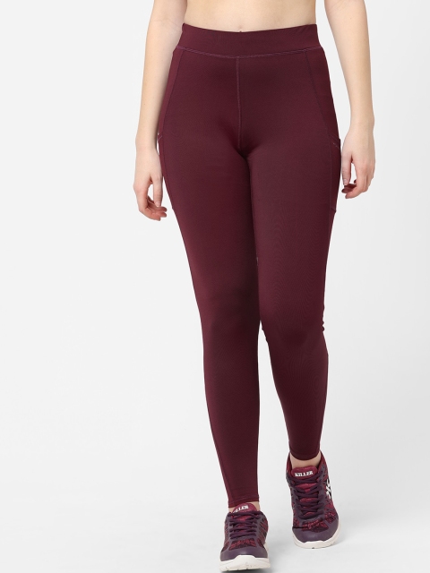 

Sweet Dreams Plus Size Women Burgundy Solid Ankle-Length Tights