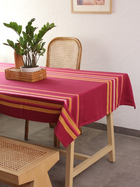 

House This Purple & Yellow Striped Cotton Table Cloth