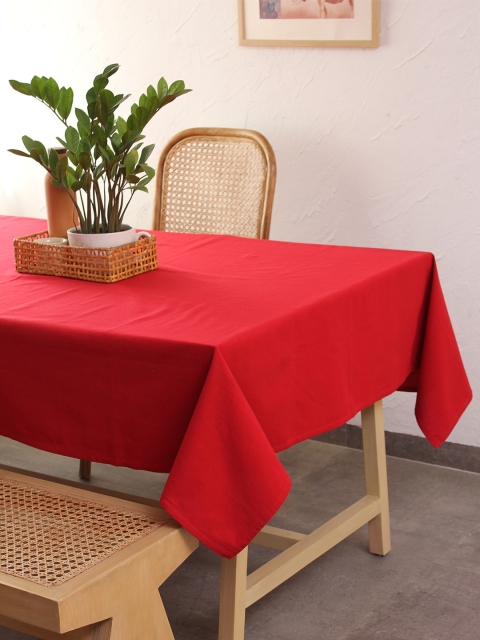 

House This Red Solid Rectangular Table Cloth