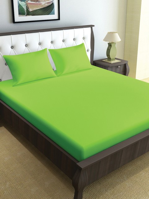 

Divine Casa Green 120 TC Queen Bedsheet with 2 Pillow Covers