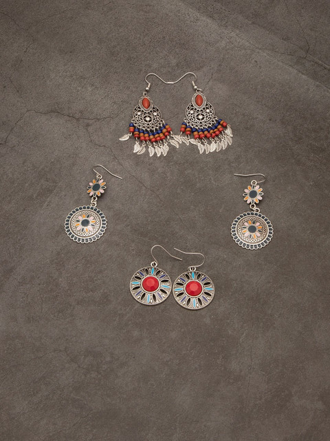 

anore Women Pack of 3 Contemporary Bohemian Drop Earrings, Multi