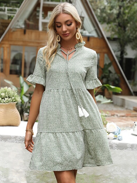 

La Aimee Green A-Line Midi Dress