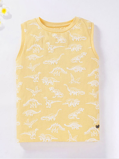 

Ed-a-Mamma Boys Yellow Printed T-shirt