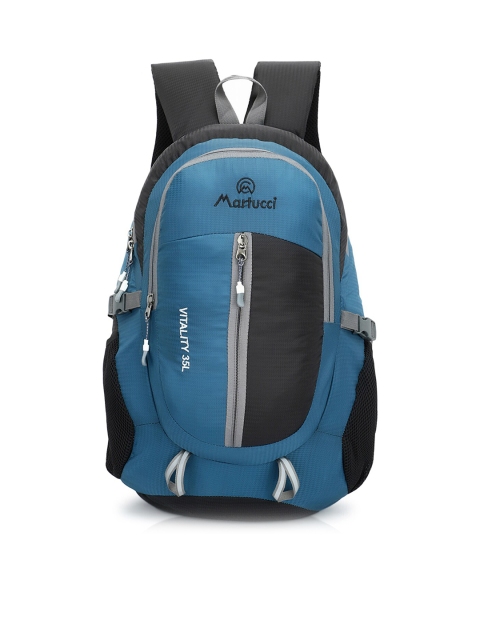 

Martucci Turquoise Blue Brand Logo Print Backpacks