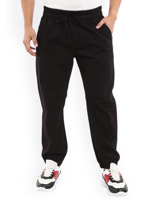 

V-Mart Men Black Solid Cotton Track Pants