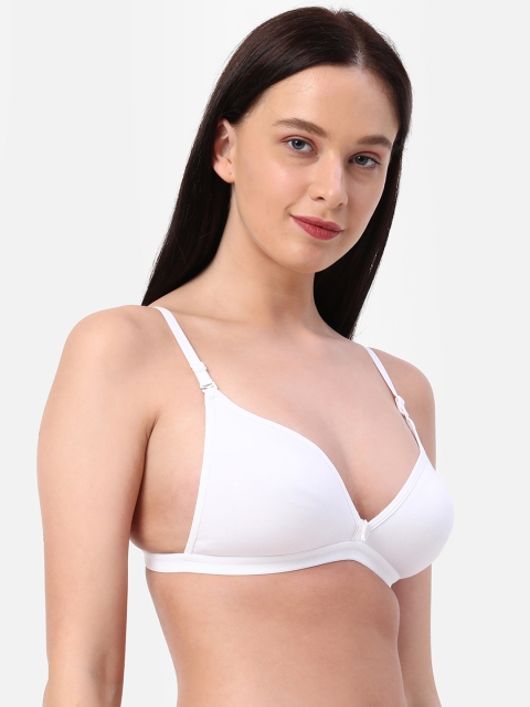 

Planetinner White Non Padded Non Wired Low Coverage Plunge Bra BL25