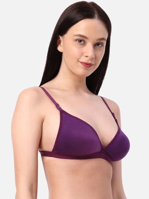 

Planetinner Purple Non Padded Non Wired Plunge Bra BL25