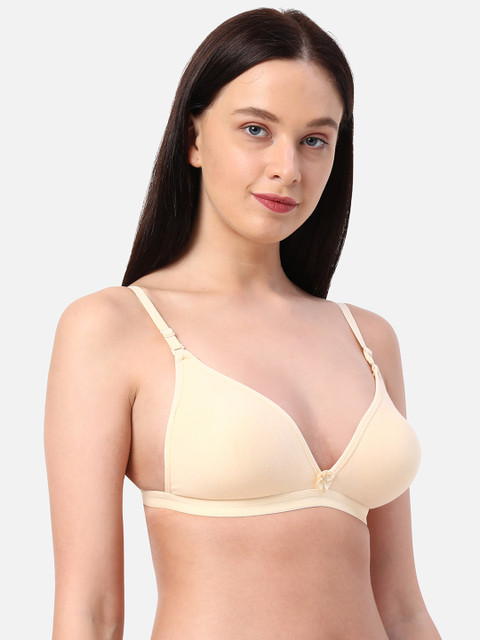 

Planetinner Beige Non Padded Non Wired Low Coverage Plunge Bra