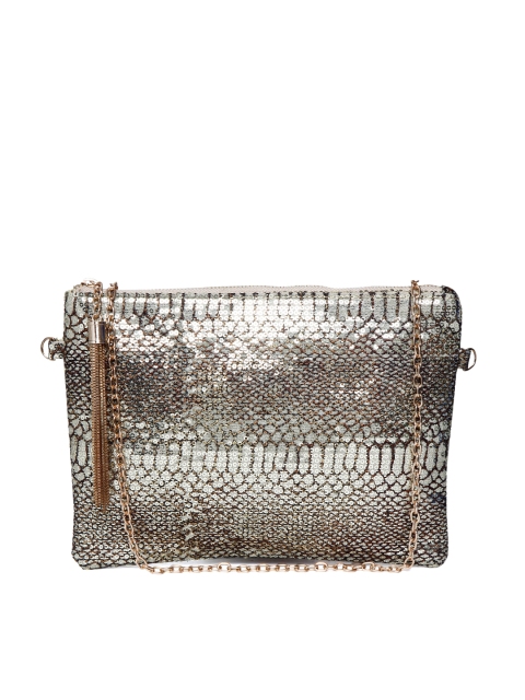 

ToniQ Silver Sequinned Clutch with Chain Strap, Gold