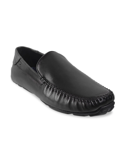 

J FONTINI Men Black Perforations Leather Loafers