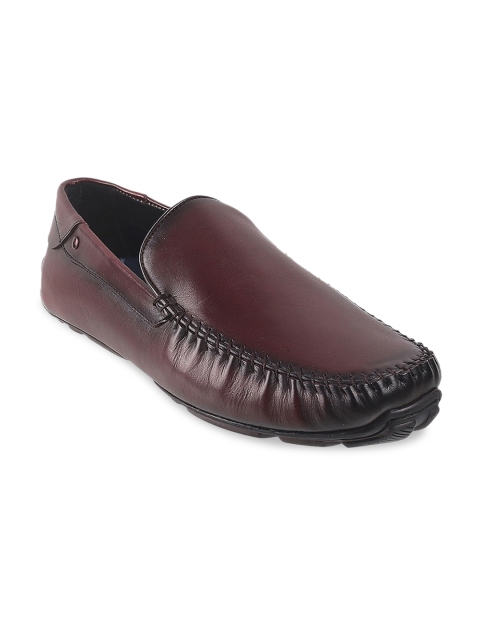 

J FONTINI Men Maroon Leather Loafers
