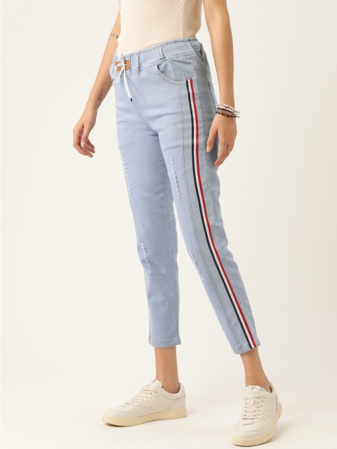 

Quinoa Women Blue Cotton Low Distress Light Fade Jeans