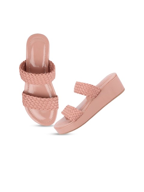 

THE WHITE POLE Women Pink Ethnic Open Toe Flats