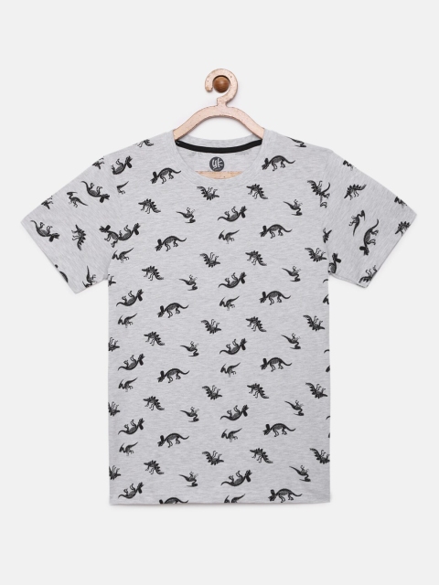 

YK Boys Grey Printed Cotton T-shirt