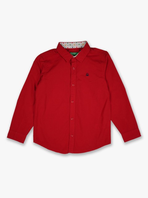 

United Colors of Benetton Boys Red Cotton Casual Shirt