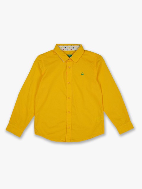 

United Colors of Benetton Boys Yellow Regular Fit Cotton Casual Shirt