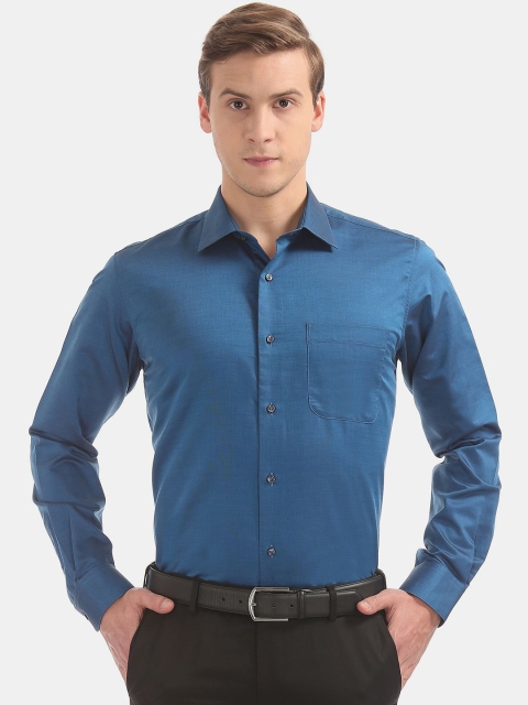 

AD By Arvind Men Blue Pure Cotton Formal Shirt