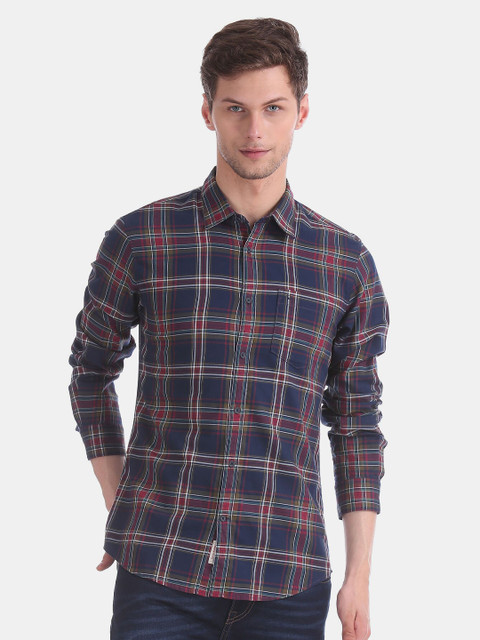 

AD By Arvind Men Multicoloured Tartan Checks Checked Pure Cotton Casual Shirt, Multi