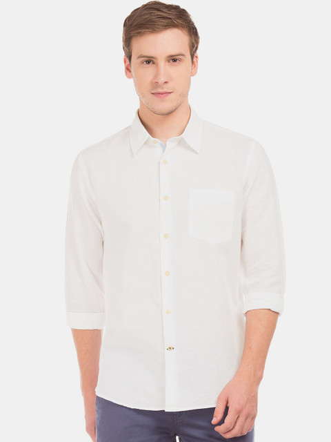 

AD By Arvind Men White Slim Fit Casual Shirt