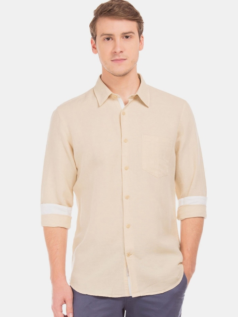 

AD By Arvind Beige Slim Fit Casual Shirt