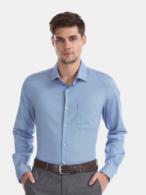 

AD By Arvind Blue Regular Fit Formal Shirt