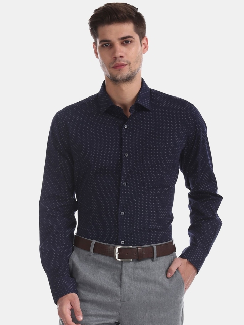 

AD By Arvind Blue Printed Regular Fit Formal Shirt