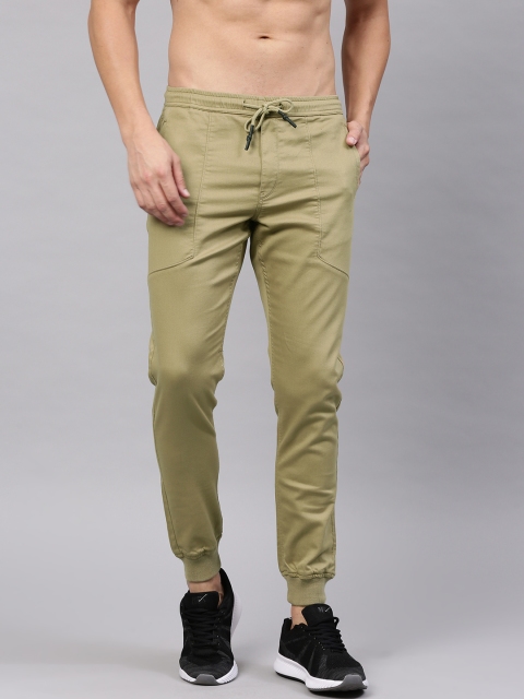 

HRX by Hrithik Roshan Men Khaki Regular Fit Solid Joggers