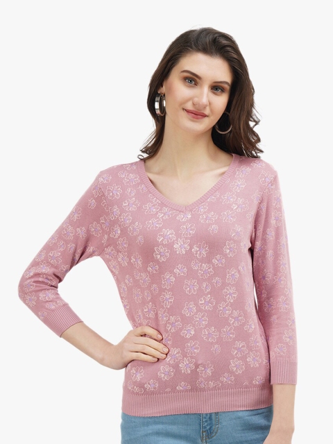 

United Colors of Benetton Pink Floral Print Cotton Top