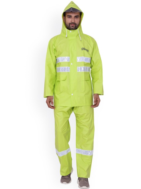 

THE CLOWNFISH Men Green Waterproof Rain Suit