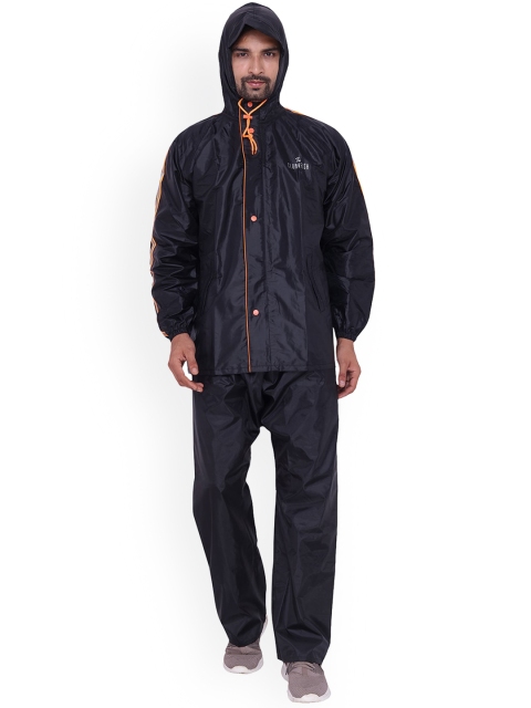 

THE CLOWNFISH Men Black Solid Waterproof Rain Suit