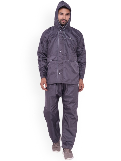 

THE CLOWNFISH Men Grey Solid Reversible Waterproof Rain Suit