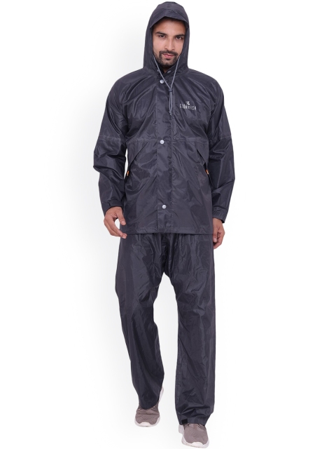 

THE CLOWNFISH Men Grey Solid Waterproof Rain Suit