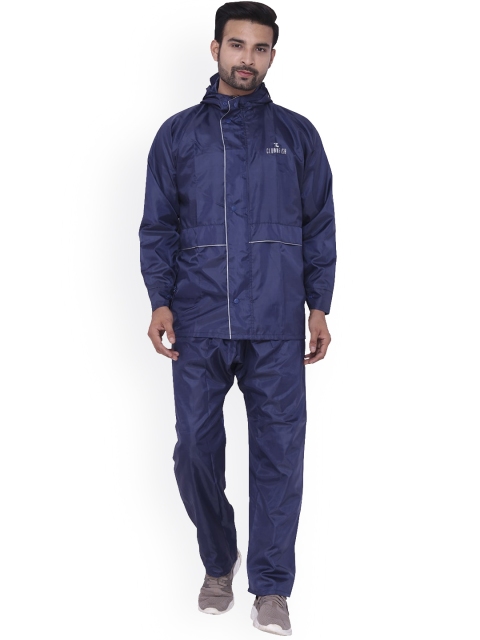 

THE CLOWNFISH Men Blue Reversible Waterproof Double Layer Rain Suit