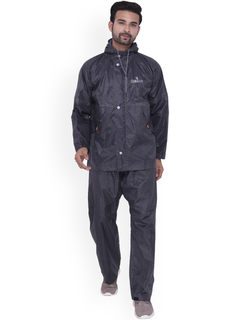 

THE CLOWNFISH Men Grey Waterproof Hooded Rain Suit