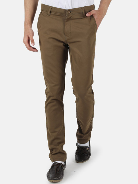 

Monte Carlo Men Olive Green Smart Slim Fit Chinos Trousers