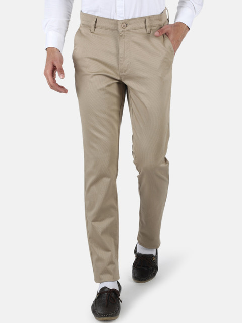 

Monte Carlo Men Beige Smart Slim Fit High-Rise Trousers