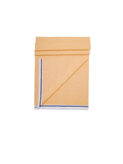 

CAVALLO by Linen Club Men Orange Stripe Shirt Clothing Fabric