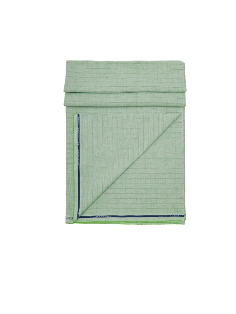 

CAVALLO by Linen Club Men Green Checked Shirt Clothing Fabric