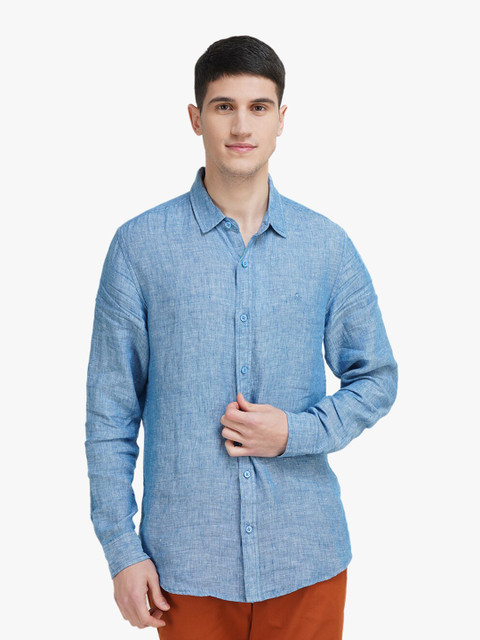 

United Colors of Benetton Men Blue Slim Fit Casual Shirt
