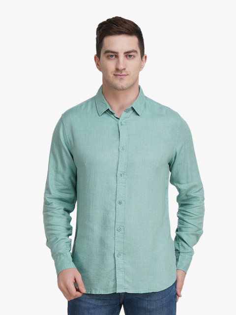 

United Colors of Benetton Men Green Slim Fit Casual Shirt