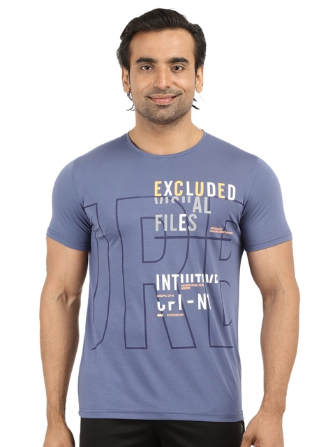 

V-Mart Men Blue Typography Printed T-shirt