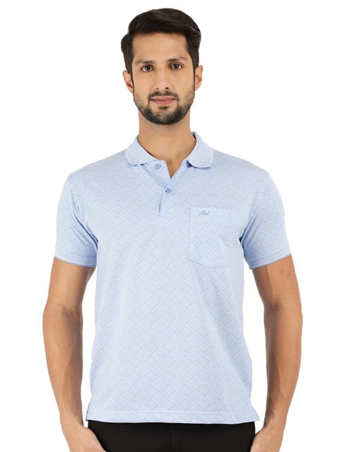 

V-Mart Men Blue Polo Collar T-shirt