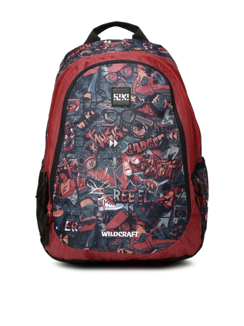 

Wildcraft Unisex Red & Black Wiki 6 Punk 4 Printed Backpack