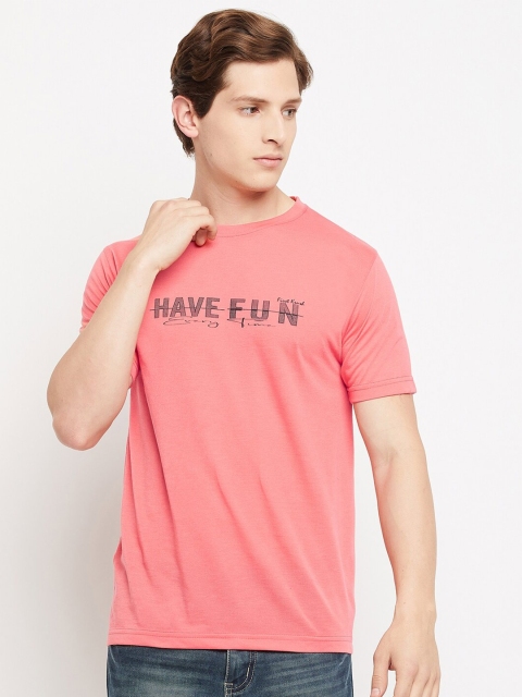 

FirstKrush Men Pink Typography Printed T-shirt