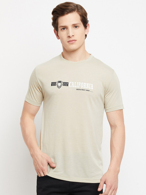 

FirstKrush Men Taupe Typography Printed T-shirt