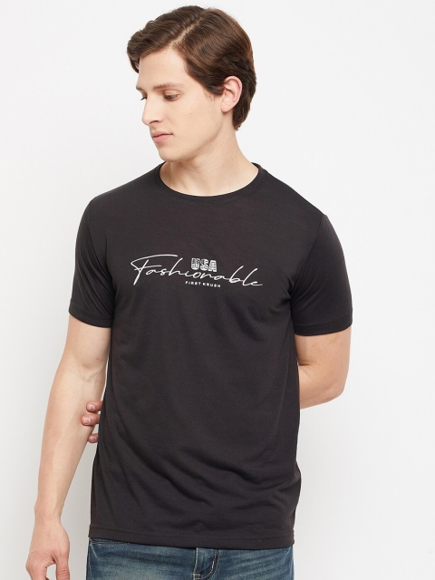 

FirstKrush Men Black Typography Printed T-shirt