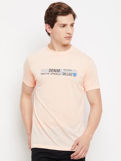 

FirstKrush Men Pink Typography Regular Fit Cotton T-shirt